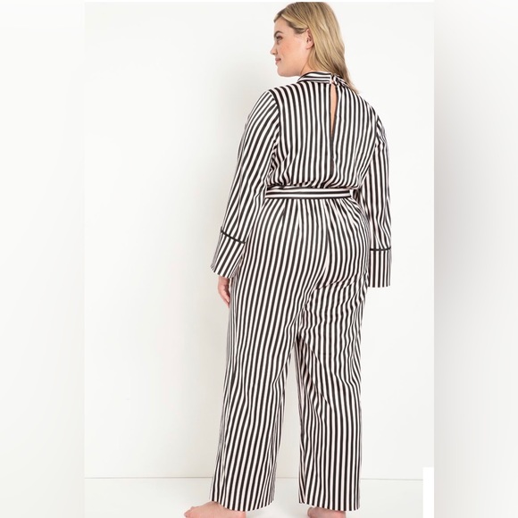 NWT Eloquii Pink and Black Satin Jumpsuit - Picture 9 of 9